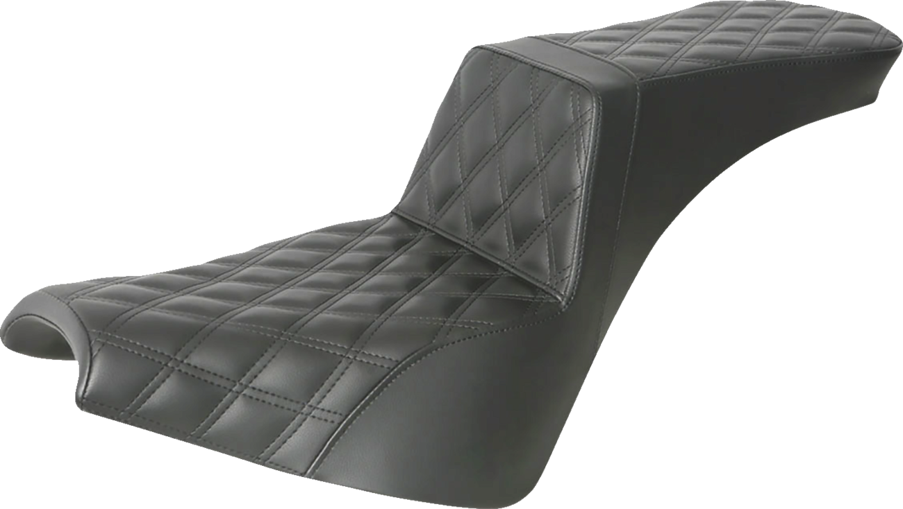 SADDLEMEN Step-Up Seat — Full Lattice Stitch - Step-Up Seat / Full Lattice Stitch / Black 0802-1459