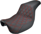 SADDLEMEN Step-Up Seat — Red Stitching/Front Lattice Stitch