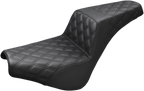 SADDLEMEN Step-Up Seat — Red Stitching/Front Lattice Stitch