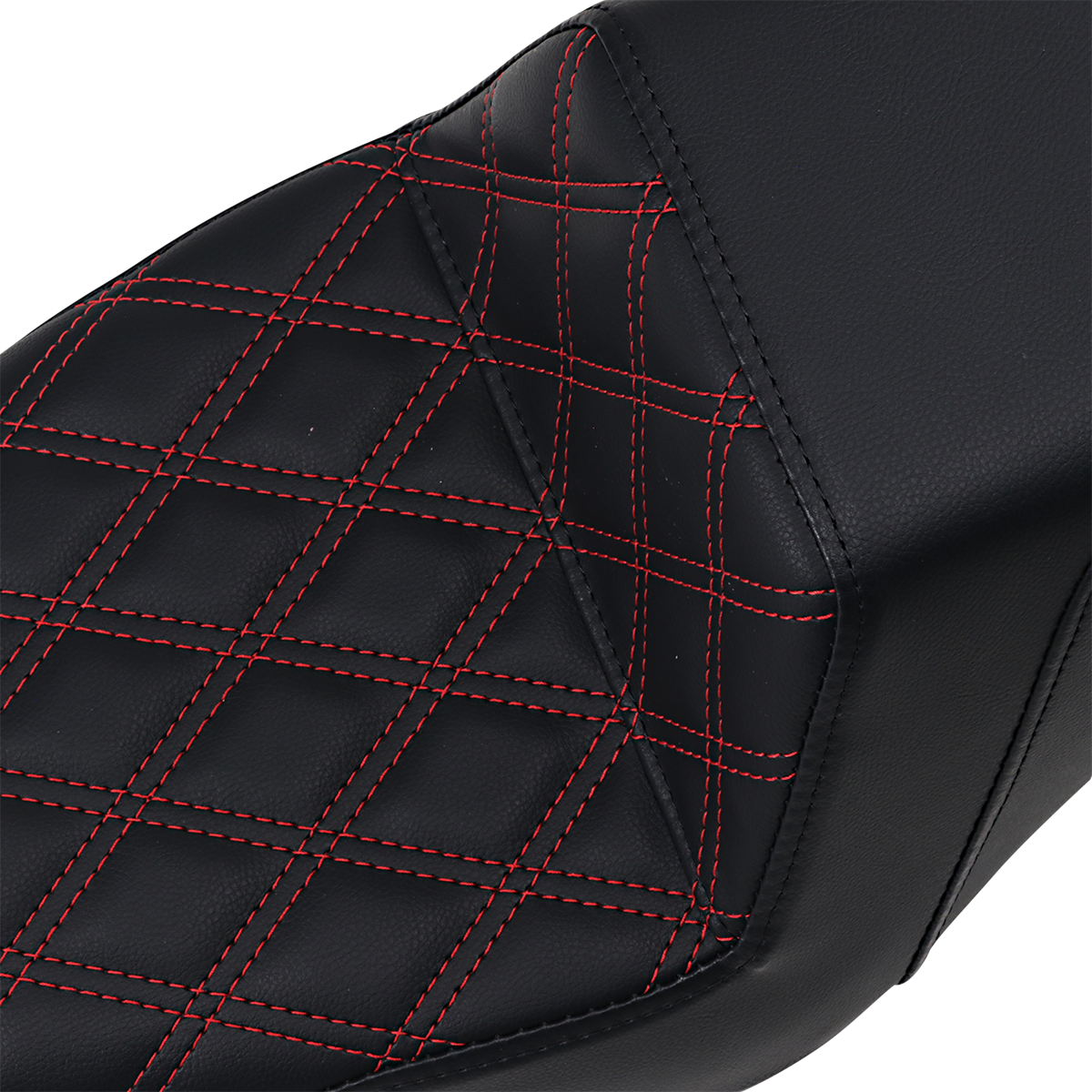 SADDLEMEN Step-Up Seat — Red Stitching/Front Lattice Stitch