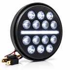 Eagle Lights 5 3/4" / 5.75" Slim Line Multi LED Projection Headlight - Black - Fits All 5 3/4" Harley-Davidson® and Indian® Headlight Buckets