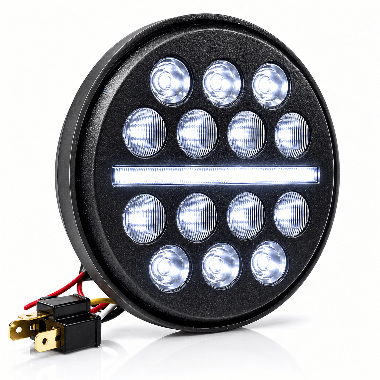 Eagle Lights 5 3/4" / 5.75" Slim Line Multi LED Projection Headlight - Black - Fits All 5 3/4" Harley-Davidson® and Indian® Headlight Buckets