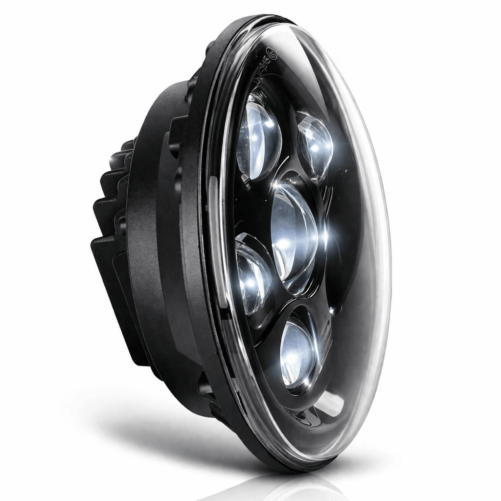 Eagle Lights 7" LED Headlight Kit for Harley Davidson and Indian Motorcycles - Generation III / Black