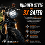 Eagle Lights 7" SLIM LINE Multi LED Projection Headlight - Black - Fits All 7" Harley-Davidson® and Indian® Headlight Buckets
