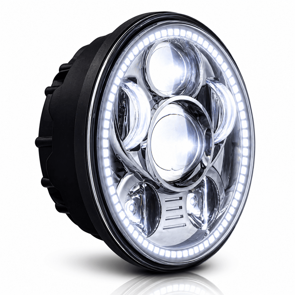 Eagle Lights 5 3/4" LED Headlight Kit with Halo Ring for Harley-Davidson® and Indian® Motorcycles - Generation III / Chrome