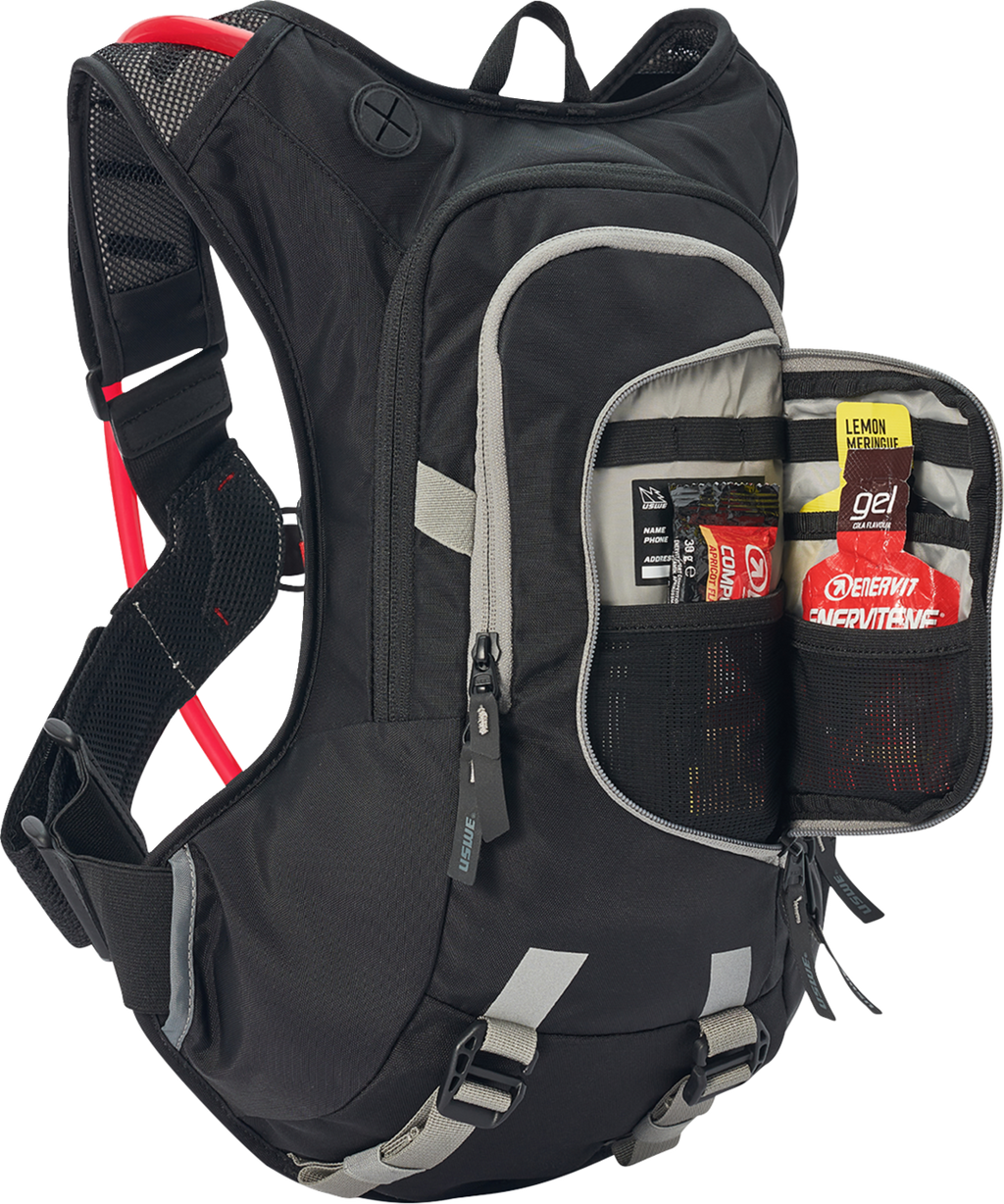 USWE Moto Hydro 8L Hydration Pack - Moto Hydration Pack / 8L / Black/Gray 3519-0163