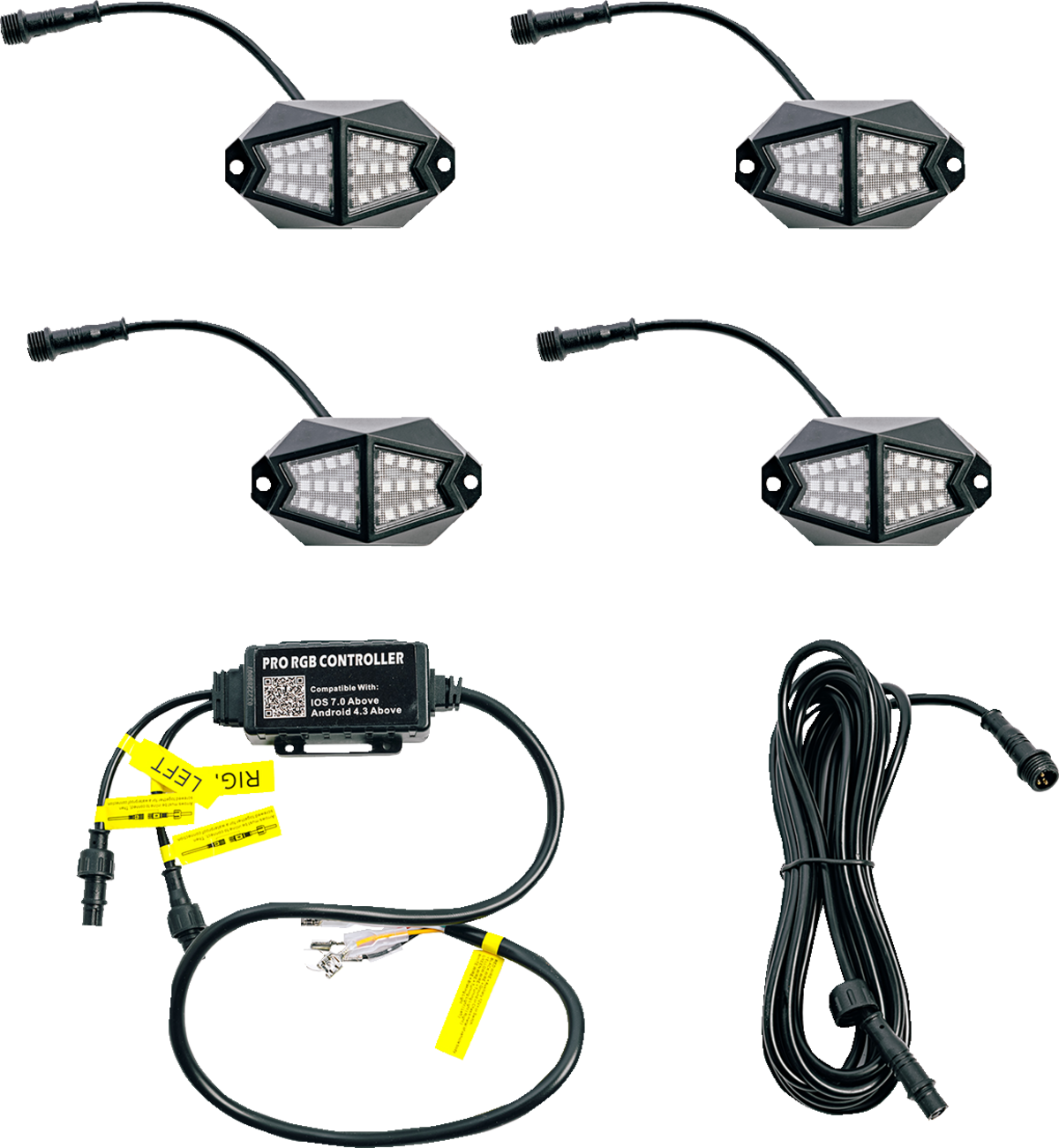WHIPITLIGHTRODS Wide-Angle LED Rock Light Kit