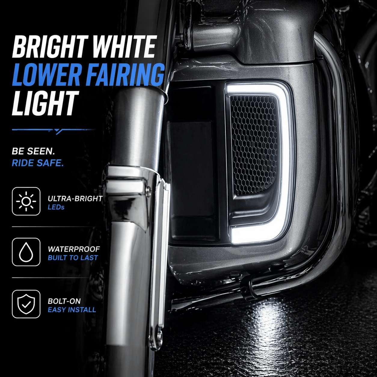 Eagle Lights SUNBURST Lower Fairing Grill LED Lights for Harley-Davidson® Motorcycles