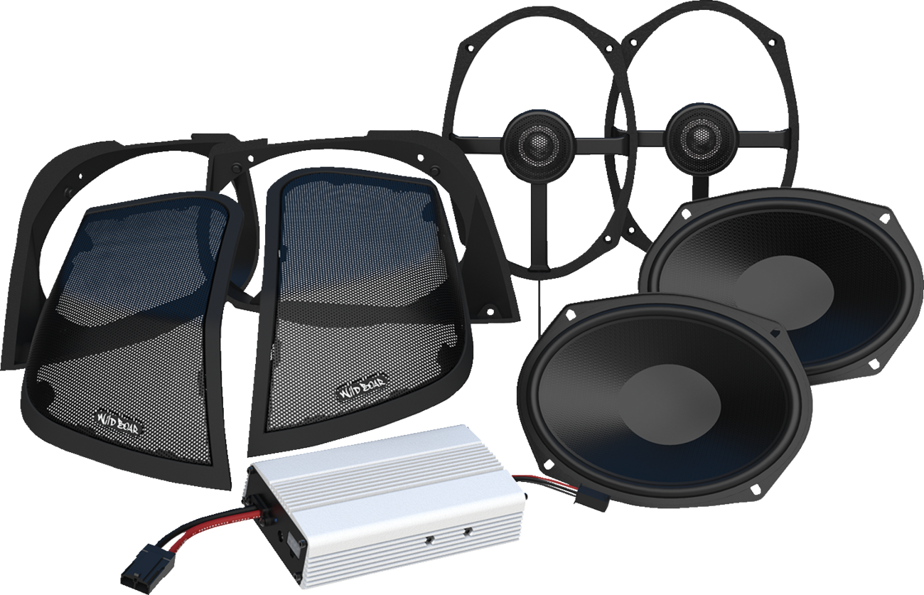 WILD BOAR AUDIO Retro Lid Kit - 400 W Speaker/Amplifier / Cut In Lid Kit / '14-'24 FLH/FLTR 4405-0975